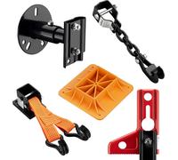 Wiltec Farm Jack - Kit tout-terrain, cric jusqu'à 3000 kg avec plaque d'appui, support de roue, adaptateur de pare-chocs, fixation de treuil & de pince