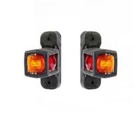 WilTec Feux de Position latéraux - 2X 4 LED 12 V - Forme carrée - 100 x 80 mm - Feux d’encombrement Gabarit - Éclairage Routier pour Remorque Camping Car Camion