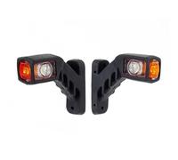 WilTec Feux de Position latéraux tricolores - 2X 4 LED 12 V - Forme carrée - 155 x 183 mm - Feux d’encombrement Gabarit - Éclairage Routier pour Remorque Camping Car Camion