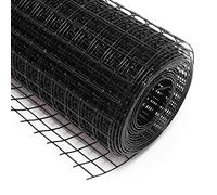 Wiltec Fil de grillage Noir à mailles carrées 25 x 25 mm - 5 m x 50 cm - en Acier galvanisé revêtus par PVC - Rouleau Clôture pour Volière Clapier Jardin Sylviculture Agriculture