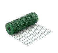 Wiltec Fil de grillage Vert à mailles alvéolaires 25 x 25 mm - 10 m x 60 cm - en Acier galvanisé revêtus par PVC - Rouleau Clôture pour Volière Clapier Jardin Sylviculture Agriculture