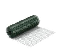 Wiltec Fil de grillage Vert à mailles carrées 25 x 25 mm - 5 m x 50 cm - en Acier galvanisé revêtus par PVC - Rouleau Clôture pour Volière Clapier Jardin Sylviculture Agriculture