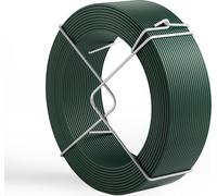 Wiltec Fil de jardin – Ø 2 mm x 50 m – en Acier revêtu de PVC – Rouleau de fil de jardinage métallique, fil de plante, fil de jardinier – Vert