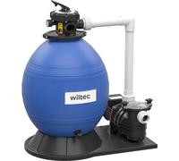 Wiltec Filtre à sable 750W 14L Cuve de filtration Pompe auto-amorçante 20000L/h Piscine hors-sol Pompe Filtre Piscine Terrasse Jardin