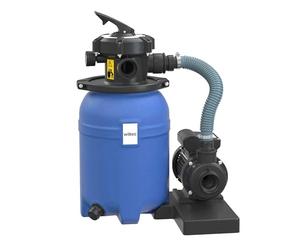 WilTec Filtre à Sable et Particules - 250 W - capacité 14 l / 10 kg - 10 000 l/h - avec Vanne 5 Positions et Pompe de filtrage Auto-amorçante - Cuve de Filtration pour Piscine Hors-Sol Swimmingpool