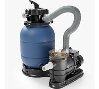 Wiltec Filtre à sable et particules - 260 W - capacité 21,5 kg - 6000 l/h - avec Vanne 5 positions - Système de filtration avec Pompe de filtrage pour Piscine Swimmingpool