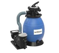 Wiltec Filtre à sable et particules - 370 W - capacité 26 l / 20 kg - 13 200 l/h - avec Vanne 5 positions et Pompe de filtrage auto-