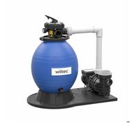 Wiltec Filtre à sable et particules - 550 W - capacité 38 l / 30 kg - 18 000 l/h - avec Vanne 5 positions et Pompe de filtrage auto-