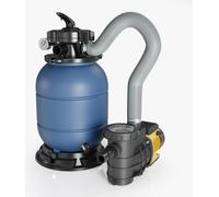Wiltec Filtre à sable et particules HZS-200 – 220 W – capacité 21,5 kg – avec Vanne 5 positions – Système de filtration avec Pompe de filtrage pour Piscine Swimmingpool