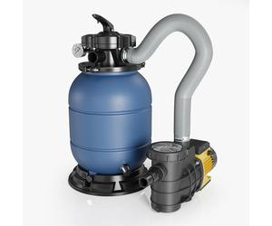Wiltec Filtre à sable et particules HZS-200 - 220 W - capacité 21,5 kg - avec Vanne 5 positions - Système de filtration avec Pompe de filtrage pour Piscine Swimmingpool