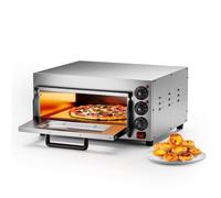 Wiltec Four à Pizza électrique 2000 W - 570 x 560 x 280 mm - avec Pierre réfractaire alimentaire en cordiérite - Matériel de gastronomie cuisine, Appareil cuisson