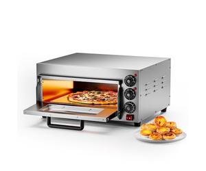Wiltec Four à Pizza électrique 2000 W - 570 x 560 x 280 mm - avec Pierre réfractaire alimentaire en cordiérite - Matériel de gastronomie cuisine, Appareil cuisson