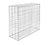 Wiltec Gabion - 100 x 100 x 30 cm - Largeur maille 5 x 10 cm - Mur Paroi en pierre, Bordure de jardin, Espalier à Grillage métallique, Clôture, Panier - pour Jardinage, Paysagisme