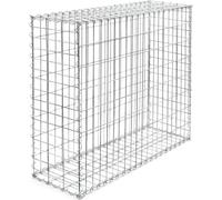 Wiltec Gabion – 100 x 80 x 30 cm – Largeur maille 5 x 10 cm – Mur Paroi en pierre, Bordure de jardin, Espalier à Grillage métallique, Clôture, Panier – pour Jardinage, Paysagisme