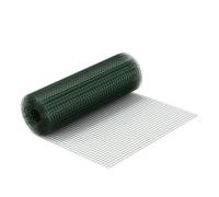 Wiltec Grillage à mailles métalliques - Vert - Maille carréess de 12 x 12 mm - Rouleau 25 m - Hauteur 100 cm - Acier galvanisé - Treillis pour Volière Clapier Enclos Clôture