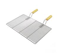 Wiltec Grille BBQ Carrée 60x40cm Acier inoxydable avec Poignée Barbecue Charbon de bois/à gaz Boule Grillade Cuisson Terrasse Jardin Plancha Viande Légumes