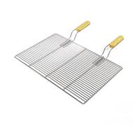 Wiltec Grille BBQ Carrée 67x40cm Acier inoxydable avec Poignée Barbecue Charbon de bois/à gaz Boule Grillade Cuisson Terrasse Jardin Plancha Viande Légumes