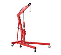 Wiltec Grue d’atelier – Capacité max. 1000 kg – Hauteur max. 1840 mm – Bras levage 857-1133 mm – Chèvre d’atelier en acier – Lève-moteur Hydraulique Pompe double Dispositif de levage