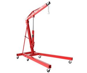 Wiltec Grue d’atelier - Capacité max. 2000 kg - Hauteur max. 2250 mm - Bras levage 1020-1550 mm - Chèvre d’atelier en acier - Lève-moteur Hydraulique Pompe double Dispositif de levage
