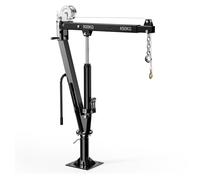 Wiltec Grue de levage de pick-up - Capacité de charge max. de 900 kg - Chèvre mécanique d'atelier avec Socle massif Bras pivotant à