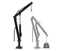 WilTec Grue de Levage pour Pick up ou Remorque - Charge Max. 500 kg - avec Tête pivotante à 360° et Socle Massif pour Ancrage au Sol - Chèvre Monte Charge Chargement et déchargement