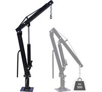 Wiltec Grue de levage pour Pick up ou Remorque – Charge max. 500 kg – avec Tête pivotante à 360° et Socle massif pour Ancrage au sol – Chèvre monte charge chargement et déchargement
