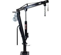 Wiltec Grue de levage pour Pick up ou Remorque – Charge max. 500 kg – Hauteur max. 1810 mm – Tête pivotante 360°, Treuil, Manivelle et Socle massif – Chèvre monte charge chargement et déchargement