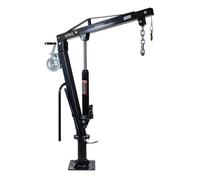 Wiltec Grue de levage pour Pick up ou Remorque – Charge max. 500 kg – Hauteur max. 1810 mm – Tête pivotante 360°, Treuil, Manivelle et Socle massif – Chèvre monte charge chargement et déchargement