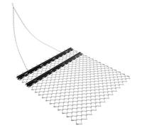Wiltec Herse de prairie Chaîne 155x123,5cm avec chaînes Pliable Acier Herse traîné Tracteur à gazon ATV UTV Scarification Équipement agricole Travail du sol Entretien pâturage Herse émousseuse Hersage