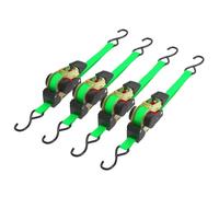 WilTec Jeu 4 Sangles d’arrimage 320 daN PES 3x25mm Traction Crochet en Forme S avec tendeur à cliquet