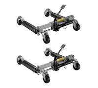 Wiltec Jeu Chariot de déplacement 2x Cric Go Jack Hydraulique 680kg par Cric Largeur de pneu 30 cm Taille 620 x 540 x 330 mm Noir ar