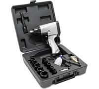 Wiltec Jeu Clé à chocs pneumatique avec 17 pièces – 320 Nm, Pression 6 bars – Raccord Raccord ¼″ – Visseuse Tournevis pneumatique Accessoires air comprimé