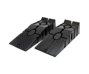 Wiltec Jeu de 2 Rampe d'accès de Bordure - 905 x 330 x 220 mm - en Plastique - pour Charges Lourdes Jusqu’à 2,5 t - Trottoir Levage Automobile