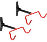 Wiltec Jeu de 2 Support mural pliable pour vélos, 400 x 270 x 200 mm, Capacité de charge par crochet 30 kg, Suspension du cadre, Rack vélo bicyclette