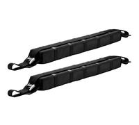 WilTec Jeu de Barre de Toit transversale Universelles Noir 75kg 2 Sangles de Fixation Oxford 600D Porte-Bagage Galerie de Voiture Support Kayak Canoë Surf Transport Sécurité Routière Automobile