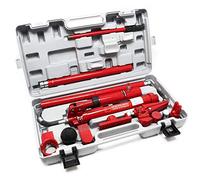 WilTec Jeu de Vérin hydraulique Carrossier - 410 x 190 x 745 mm/Puissance de 10 tonnes - dans Un Coffret - Set de redressage atuomobile & Accessoires Inclus