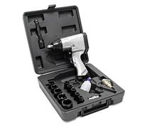 Wiltec Jeu Clé à chocs pneumatique avec 17 pièces - 320 Nm, Pression 6 bars - Raccord Raccord ¼″ - Visseuse Tournevis pneumatique Accessoires air comprimé