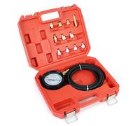 WilTec Kit 11 pièces Mesure de Pression d‘Huile - 0-35 Bars/Tuyau de 600 mm de Long - avec Adaptateurs - dans Un Coffret - Manomètre Jauge Appareil Testeur pour Contrôle de Pression