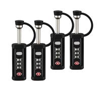 Wiltec Kit 4x Serrure à combinaison pour mallette pour armes - malette certifiée TSA - Arceau - Acier trempé - 3 mollettes réglables - pour Valise fusil de chasse, carabine, chasseur Serrure Antivol