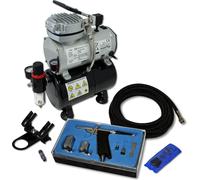 Wiltec Kit Airbrush avec compresseur AS 189 – réservoir 3 L 30 l/min – Pistolet aérographe 116, Godets & Accessoires – pour débutants et professionels – Aérographie, Tatouage, Nail Art, Peinture