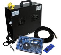 Wiltec Kit Airbrush avec compresseur AS 196A – réservoir 3 L 30-35 l/min – Pistolet aérographe 128, Godets & Accessoires – pour débutants et pros – Aérographie, Tatouage, Nail Art, Peinture
