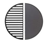 Wiltec Kit Barbecue et Plaque de gril BBQ semi-circulaires - 55 x 26,5 x 1,5 cm - en Fonte - BBQ Charbon de bois ou à gaz - Grillade