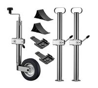 Wiltec Kit Béquille de remorque avec 10 pièces - Roue Jockey, Support,