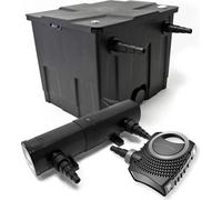 Wiltec Kit complet: CBF-350 Filtre de bassin jusqu'à 12000 L Biologique, NEO10000 SuperECO pompe de filtration 10000l/h 80W, CUV-218 lampe uv UVC Clarificateur avec 18W