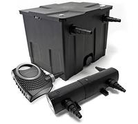 Wiltec Kit complet: CBF-350 Filtre de bassin jusqu'à 12000 L Biologique, NEO10000 SuperECO pompe de filtration 10000l/h 80W, CUV-224 lampe uv UVC Clarificateur avec 24W
