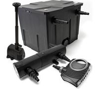 Wiltec Kit complet: CBF-350 Filtre de bassin jusqu'à 12000L Biologique, NEO10000 pompe de filtration 10000l/h 80W, CUV-236 lampe uv UVC Clarificateur avec 36W, HJ-943 Pompe pour fontaine 800l/h 16W