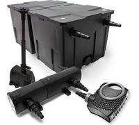 Wiltec Kit complet: CBF-350B Filtre de bassin jusqu'à 60000 L Biologique, NEO10000 pompe de filtration 10000l/h 80W, CUV-236 lampe uv UVC Clarificateur avec 36W, HJ-943 Pompe pour fontaine 800l/h 16W
