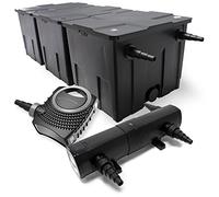 Wiltec Kit complet: CBF-350C Filtre de bassin jusqu'à 90000 L Biologique, NEO10000 SuperECO pompe de filtration 10000l/h 80W, CUV-236 lampe uv UVC Clarificateur avec 36W