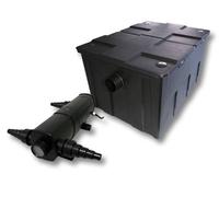 Wiltec Kit complet: CBF-550 Filtre de bassin jusqu'à 60000 L Biologique, CUV-224 lampe uv UVC Clarificateur avec 24 Watt Puissance UV-C