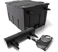 Wiltec Kit complet: CBF-550 Filtre de bassin jusqu'à 60000 L Biologique, NEO10000 SuperECO pompe de filtration 10000l/h 80W, CUV-224 lampe uv UVC Clarificateur avec 24W